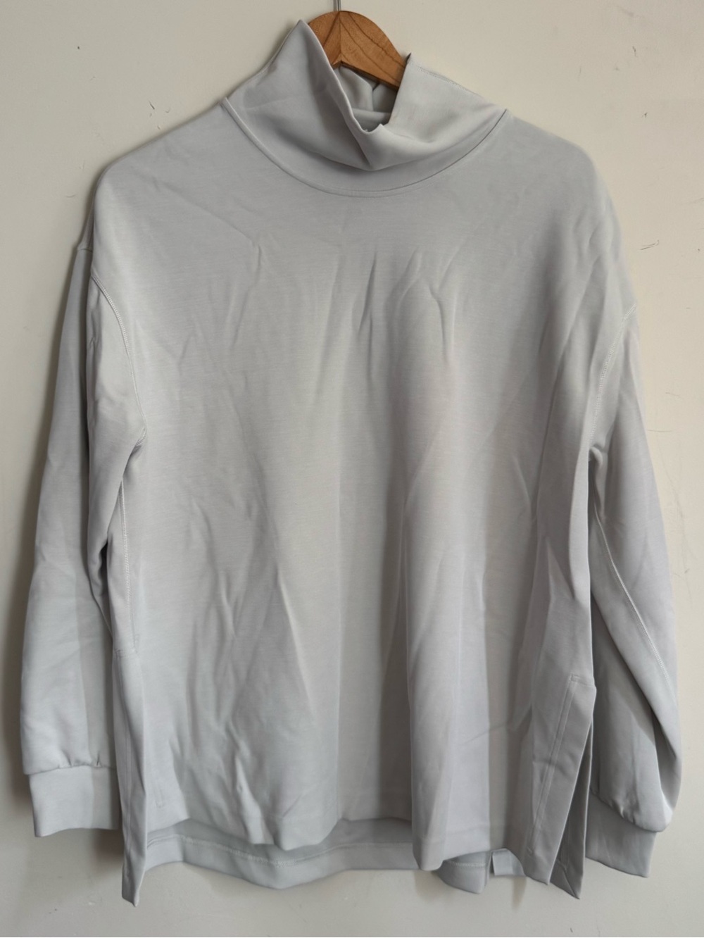 Lululemon Soft Silver Open Side Turtleneck Size M Top.